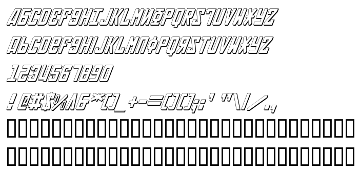 Предпросмотр шрифта Soviet 3D Italic