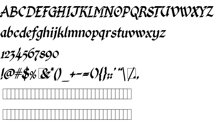 Предпросмотр шрифта Kingthings Calligraphica Italic