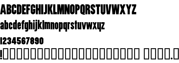 Предпросмотр шрифта Utility BoldCondensed