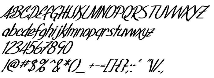 Предпросмотр шрифта SF Foxboro Script Bold Italic