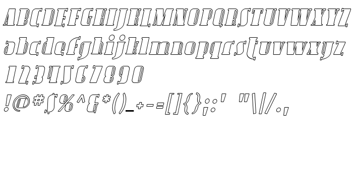 Предпросмотр шрифта Avondale Outline Italic