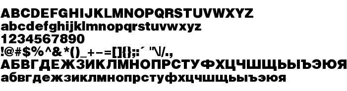 Предпросмотр шрифта Helios Black