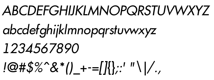 Предпросмотр шрифта a_Futurica Italic