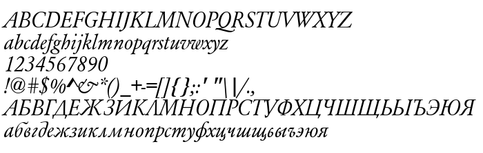 Предпросмотр шрифта Garamond_A.Z_PS Normal-Italic